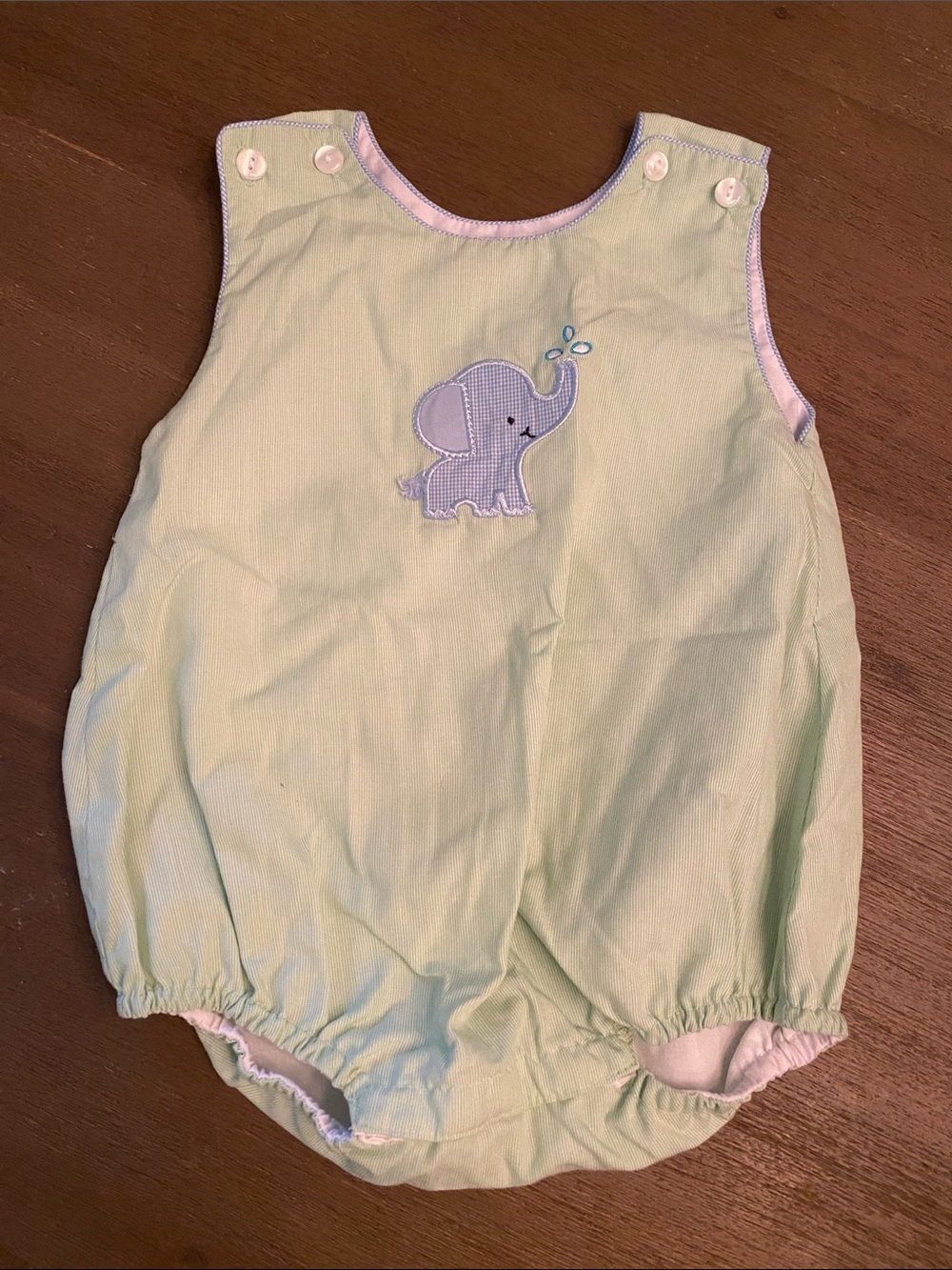 Petit Bebe Vintage Baby Green Elephant Bubble Bubble